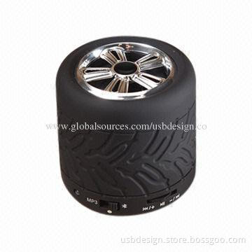 Lovely Tire-shaped Wireless Speaker, customized colors and logos welcomed